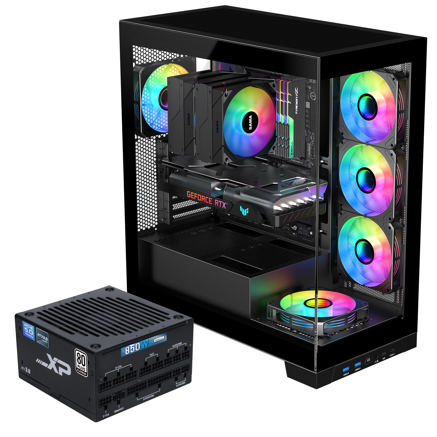Amazon.com: SAMA NEVIEW 4503 Black Airflow Full Tower Gaming